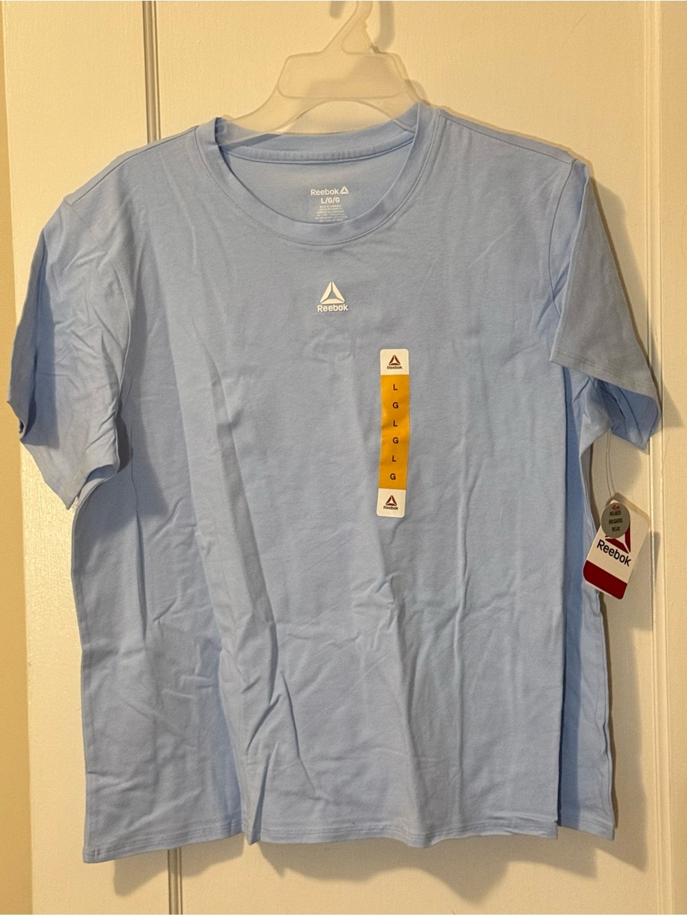 Reebok Light Blue Short Sleeve Crew Neck Tee Size L